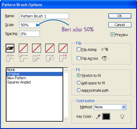 Kotak dialog Pattern Brush Options