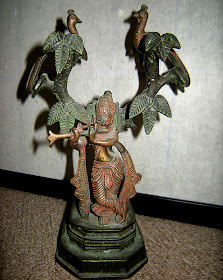 Antique Bronze Krishna Sculpture Statue