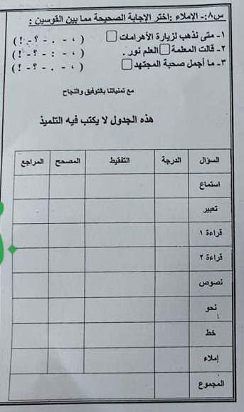 تجميع الإمتحانات الفعلية لغة عربية للصف الرابع الإبتدائي ترم أول2024 من كل المحافظات 416070178_767662045395836_276778576516044397_n