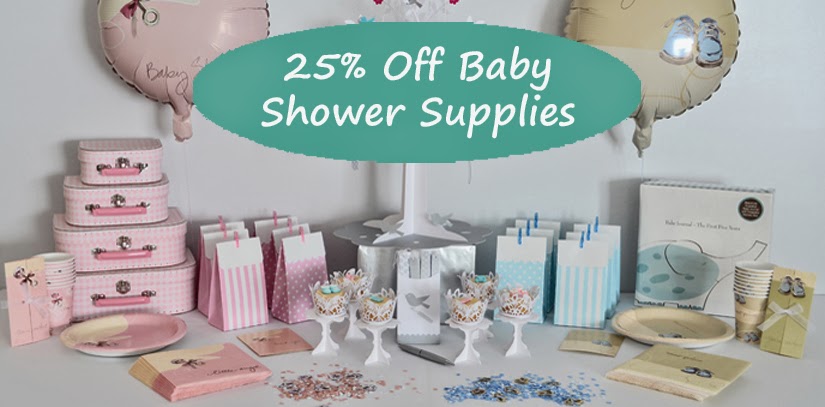 25% off all Baby Shower Supplies until end June 2014