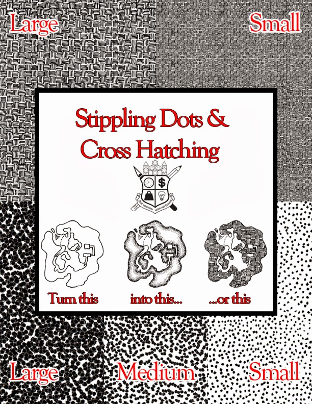 New Frugal GM Product: Stippling Dots and Cross-Hatching for Maps