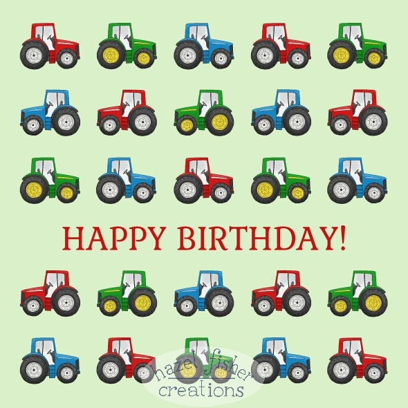 01 October 2014 tractors birthday card phoenix trading hazel fisher creations