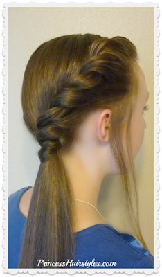 Side twist ponytail hairstyle tutorial. #backtoschoolhair