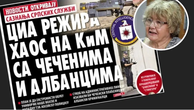 The cover of 'Novosti' in the main headline writes about Chechens recruiting Kosovars