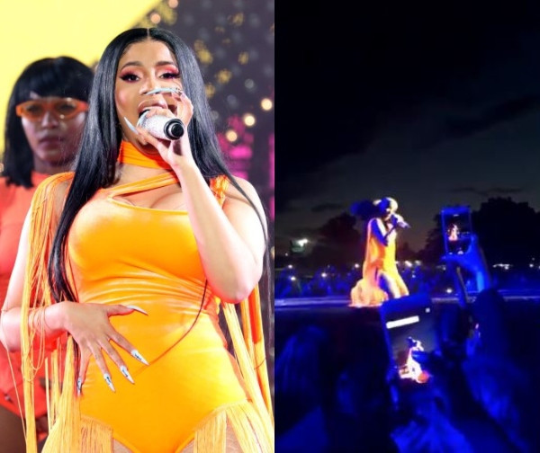 Cardi B 'begs' for her wig which she threw to the crowd during performance (see video)