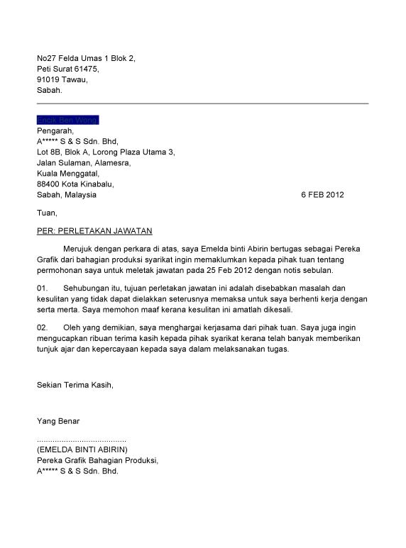 Contoh Cover Letter Untuk Kerja Kerajaan - Contoh Z