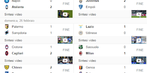 SERIE A: RISULTATI