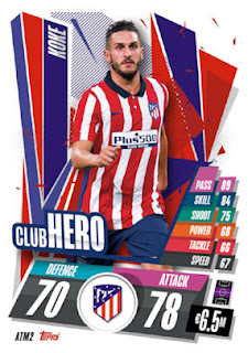 Topps Match Attax 2020-2021 Club Atlético de Madrid Set