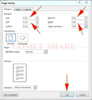 Cara Mengatur Margins [ Batas Tepi ] Di Microsoft Word