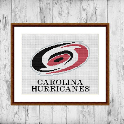 Carolina Hurricanes easy cross stitch pattern