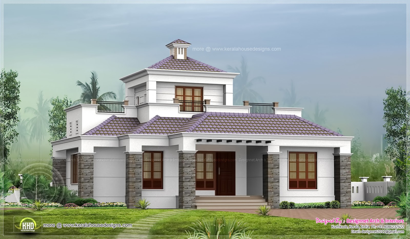 Single Floor Home With Stair Room In 1500 Sq Ft Kerala Home Design And Floor Plans 8000 Houses