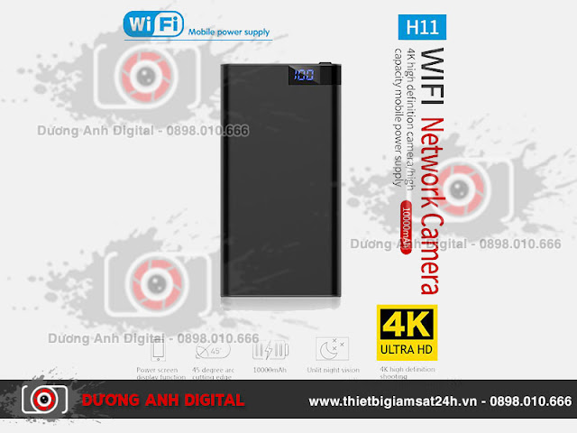 Camera 4k Wifi ngụy trang sạc dự phòng 10.000Mah H11