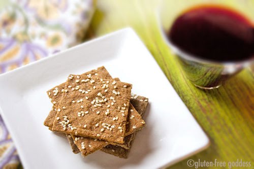 Gluten-free sesame crackers