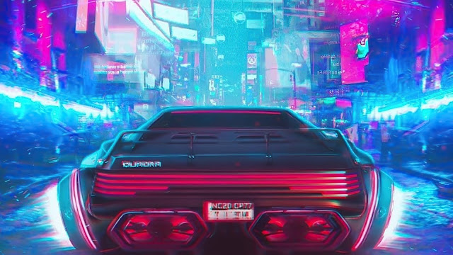 Retro Cyberpunk Car Wallpaper