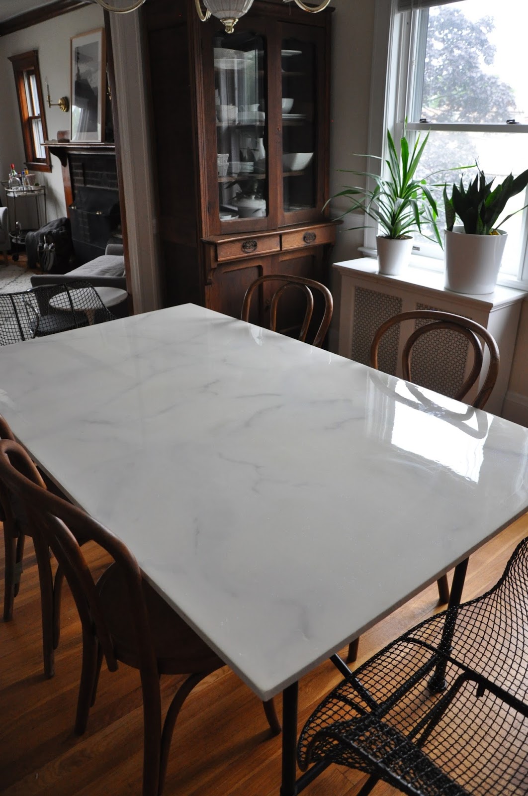 RestlessOasis Faux Marble Ikea Hack Dining Table A Year In Review