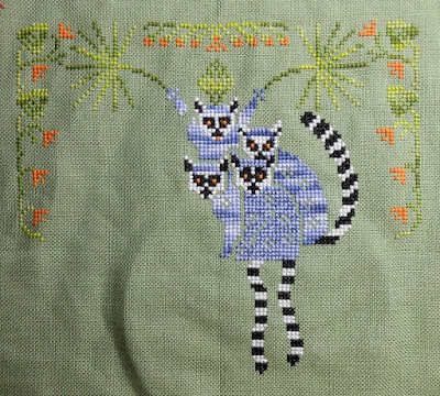 OwlForest Embroidery: Friendly Lemurs part3