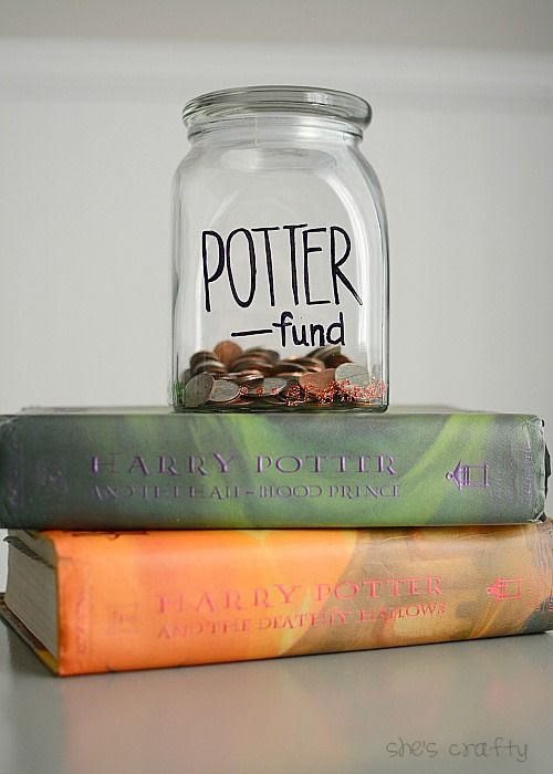 Harry Potter fund savings jar.