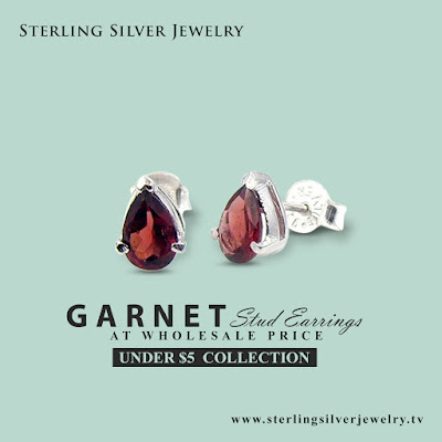 garnet stud earrings wholesale