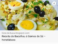 Receita de Bacalhau à “Pisco” - horadabuxa