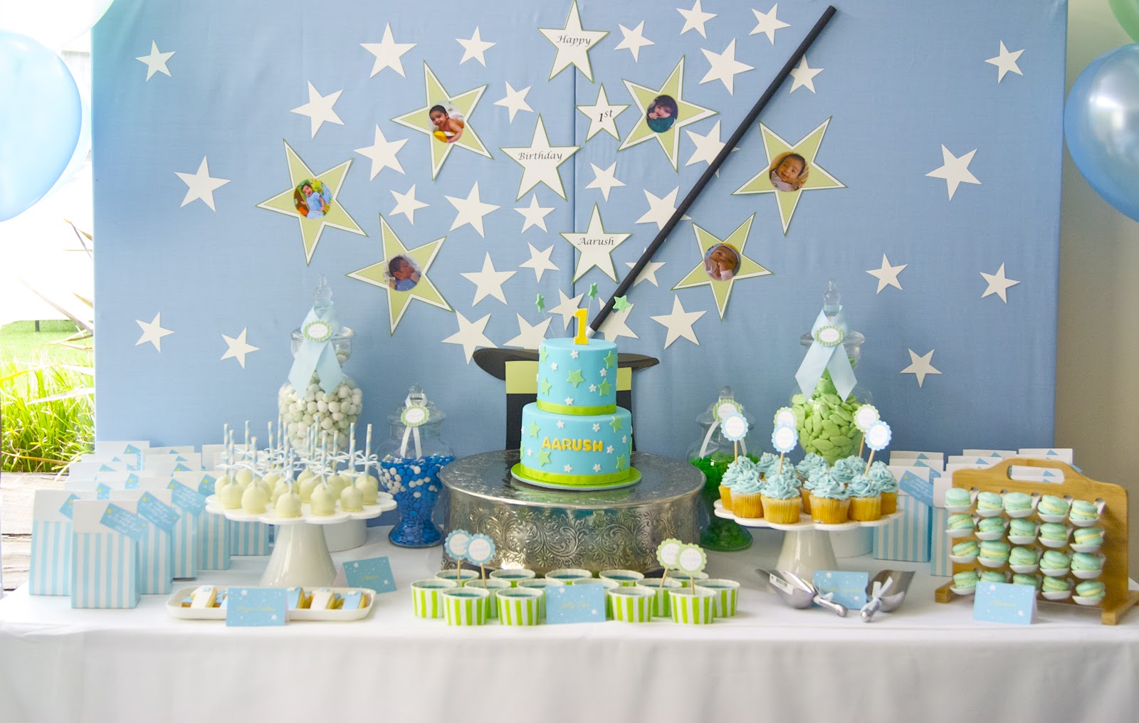 The Inspired Occasion Magical 1st Birthday  in Blue  White  