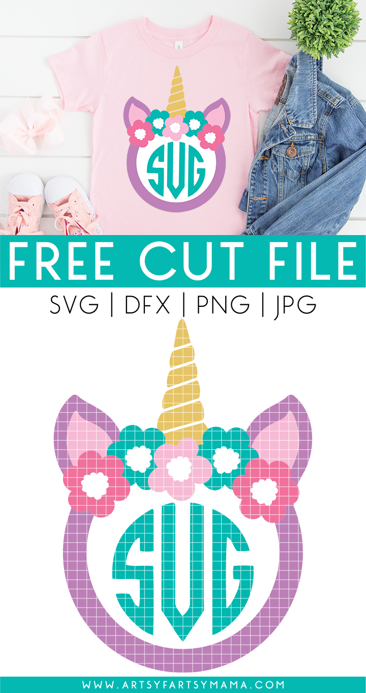 Download Unicorn Monogram Shirt With 16 Free Monogram Cut Files Artsy Fartsy Mama