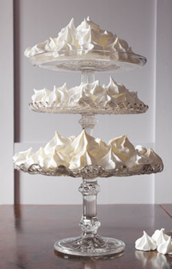 glass cake stands .