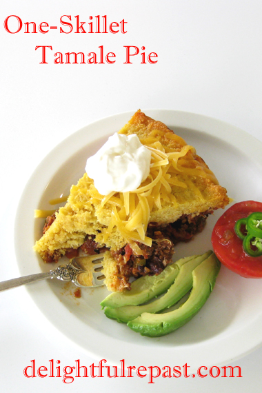 One-Skillet Tamale Pie - Tamales he Lazy Way / www.delightfulrepast.com