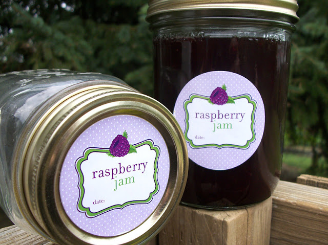 Cute Black Raspberry Jam mason jar labels