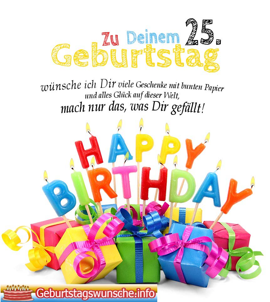 Sprüche zum 25 Geburtstag