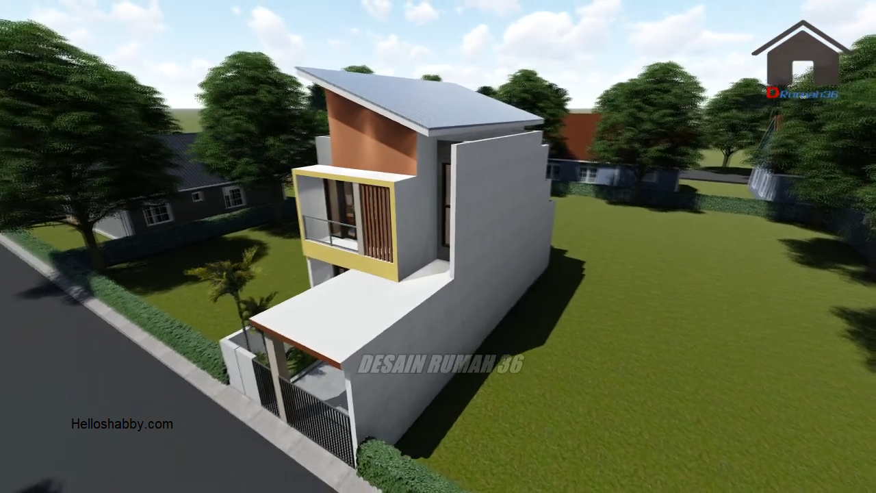Desain Rumah Modern 2 Lantai Terbaru Ukuran 5 X 14 M Dengan 3 Kamar Tidur