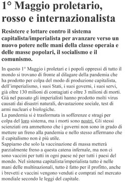 1°maggio proletario rosso e internazionalista