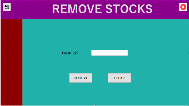Remove stock form of Restaurant Management System