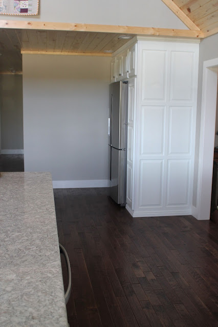 Kithcen remodel with custom cabinets, beveled subway tile and Cambria Berwyn quartz