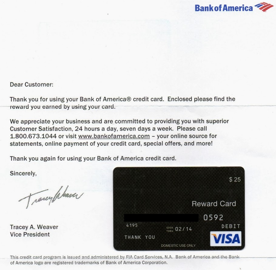 Credit Cards: A Very Nice Thank You from Bank of America