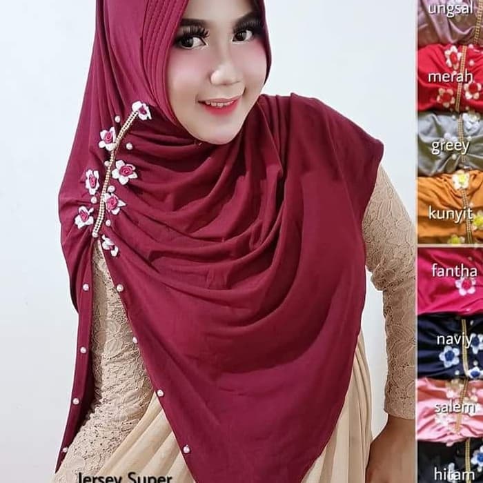 Jilbab Motif Bunga Terbaru