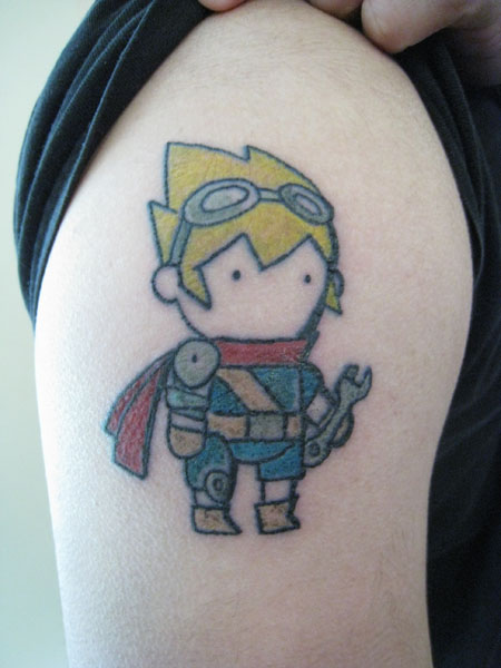 Jeff and I both worked on Scribblenauts and Lock's Quest. He wanted a tattoo 