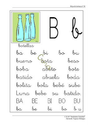 Resultado de imagen de ficha de lectura de la b