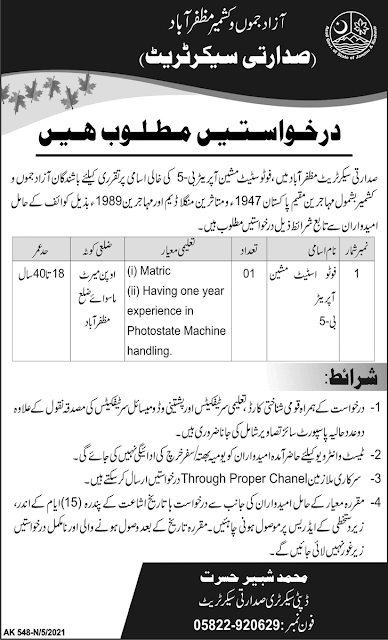 President Secretariat Announced Latest Jobs 2021