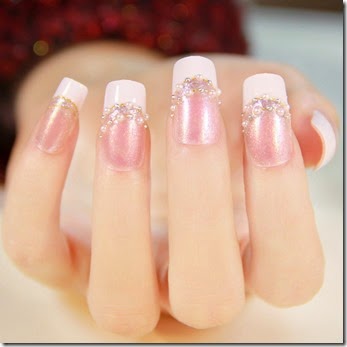 New-2014-Office-lady-artificial-nails-set-natural-color-french-manicure-false-nail-free-shipping-03