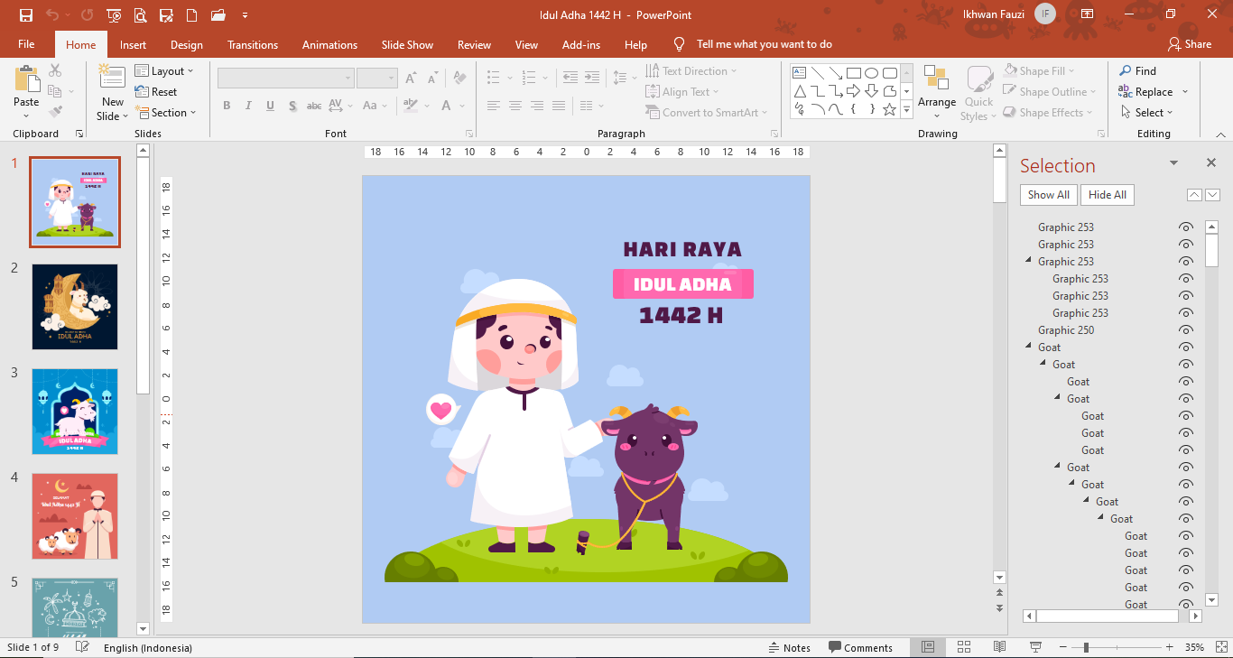 Template PowerPoint Gambar Ucapan Selamat Hari Raya Idul Adha 1442 H