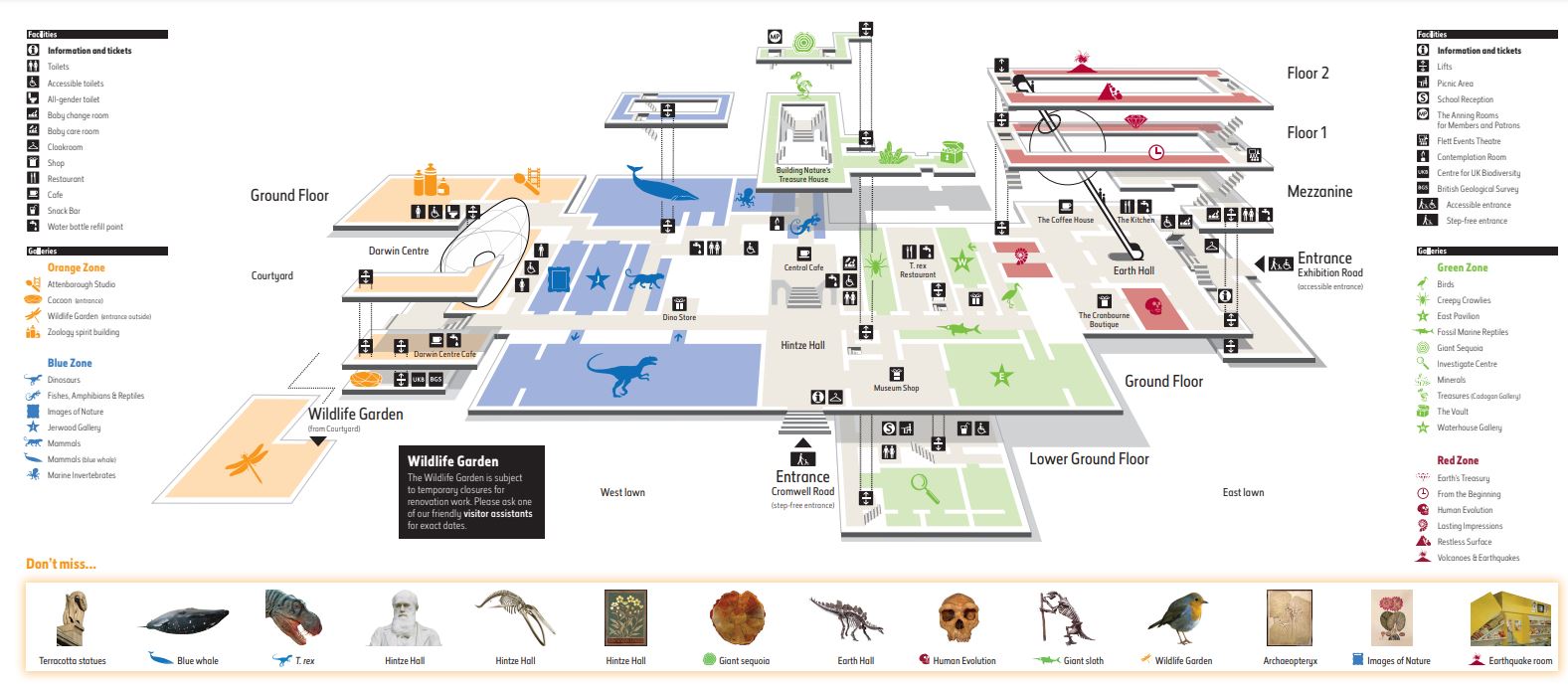 Mapa do Museu de História Natural.
