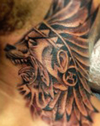Indian Wolf Tattoo Designs