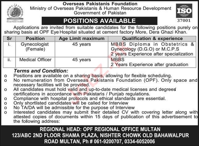 Ministry of Overseas Pakistanis and HRD Medical Jobs In Dera Ghazi Khan 2023