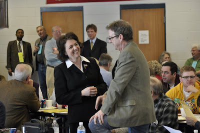 Shelley Madore at the DFL Senate District (SD) 37 Convention, 27 Feb 2010