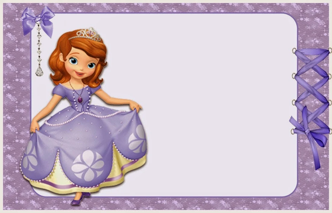 Princess Sofia the First: Free Printable Invitations, Labels or Cards.