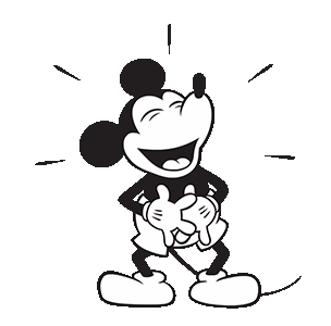 Line 公式スタンプ ミッキーマウス モノクロ Example With Gif Animation