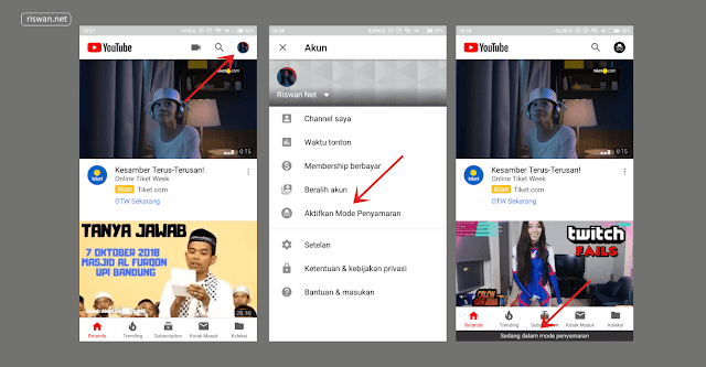 Cara Mengaktifkan Mode Incognito di Aplikasi YouTube