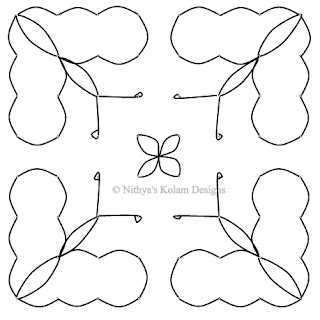 5  Butterfly kolam Dots 8 x 8