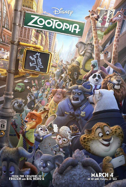 Cartel de la película de Disney Zootrópolis Zootopia en inglés