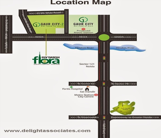 Divyansh Flora Noida Extension Location Map